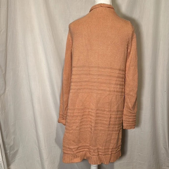 peachy pink open front long sleeve knit Old Navy cardigan size medium - Picture 2 of 3